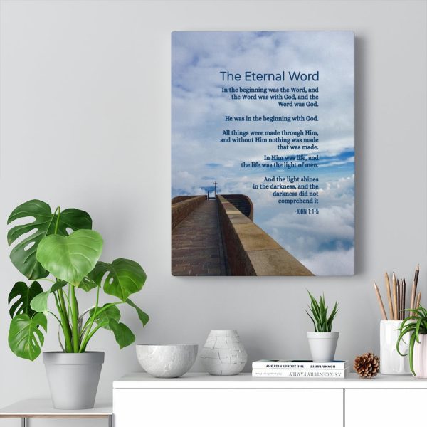 Scripture Canvas The Eternal Word John 1:1? ?5 Christian Wall Art Bible Verse Meaningful Framed Prints, Canvas Paintings - Image 4