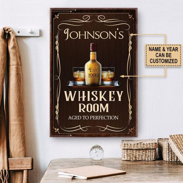 Personalized Canvas Art Painting, Canvas Gallery Hanging Whiskey Aged To Perfection Framed Prints, Canvas Paintings