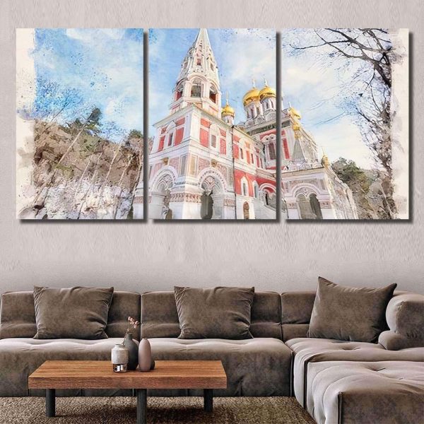 Memorial Temple Birth Christ Russian Style Christian Premium Multi Canvas Prints, Multi Piece Panel Canvas Luxury Gallery Wall Fine Art Print - Image 6