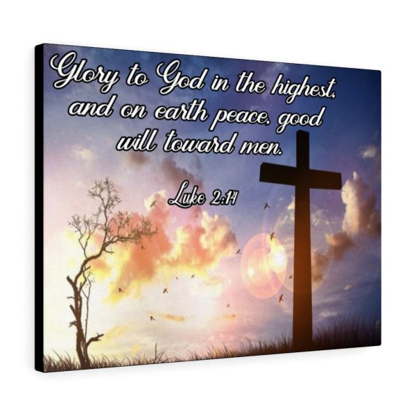 Bible Verse Canvas Glory to God Luke 2:14 Christian Scripture Ready to Hang Faith Print Framed Prints, Canvas Paintings