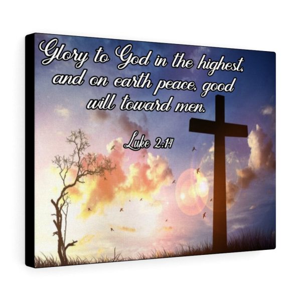 Bible Verse Canvas Glory to God Luke 2:14 Christian Scripture Ready to Hang Faith Print Framed Prints, Canvas Paintings - Image 2