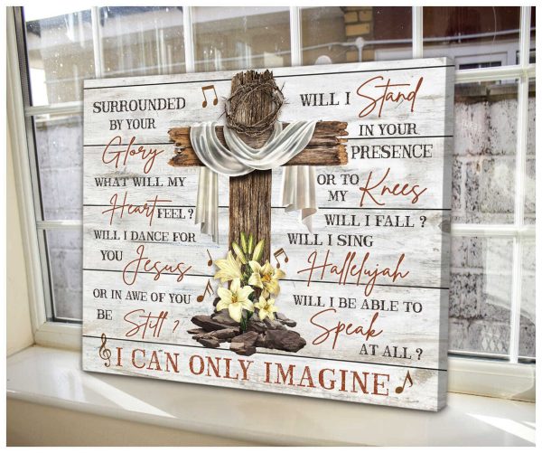 Personalized Name Housewarming Gifts I Can Only Imagine Christian Art - Customized Memorial Decor Canvas Print Wall Art