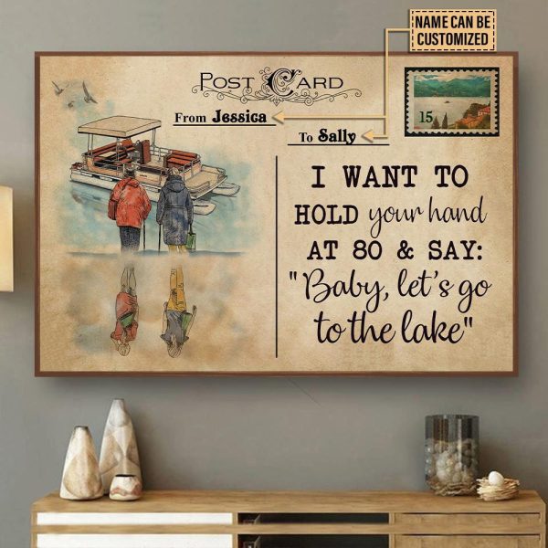 here Gifts Personalized Pontoon Bestie Postcard I Want To Canvas Home Decor