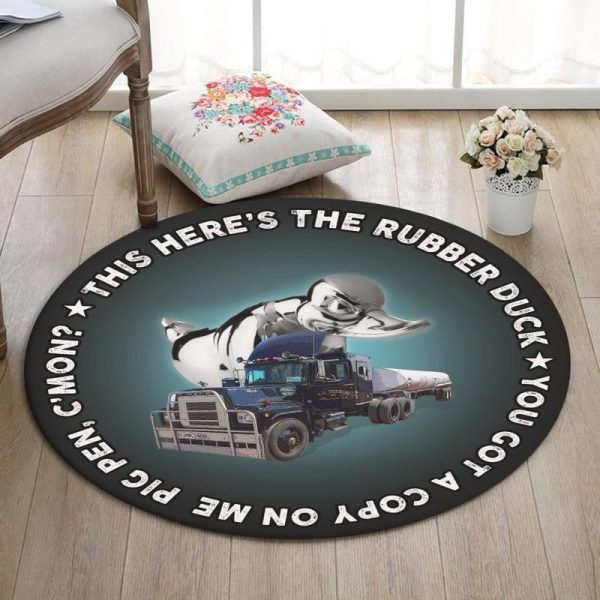 Convoy Living Room Round Mat Circle Rug Convoy Rubber Duck Mack Truck