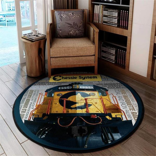 Chessie System Locomotive Rairoad Round Mat Round Floor Mat Room Rugs Carpet Outdoor Rug Washable Rugs