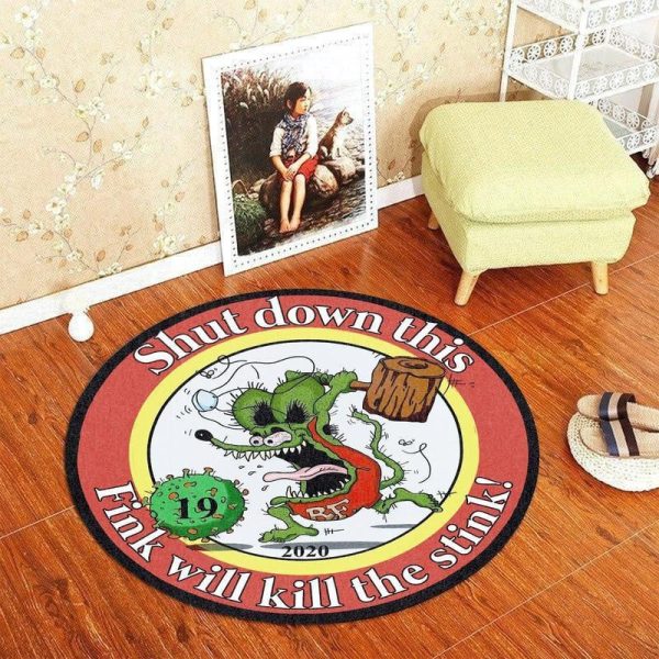 Rat Fink Hot Rod Round Mat Round Floor Mat Room Rugs Carpet Outdoor Rug Washable Rugs