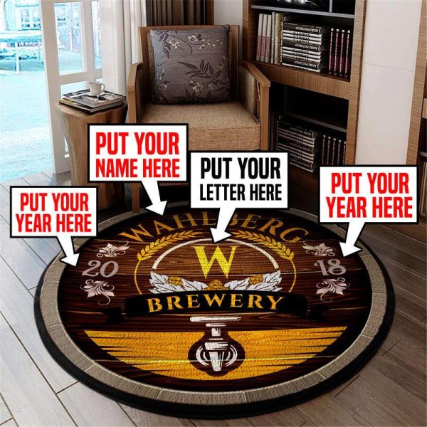 Personalized Brewery Round Mat Round Floor Mat Room Rugs Carpet Outdoor Rug Washable Rugs