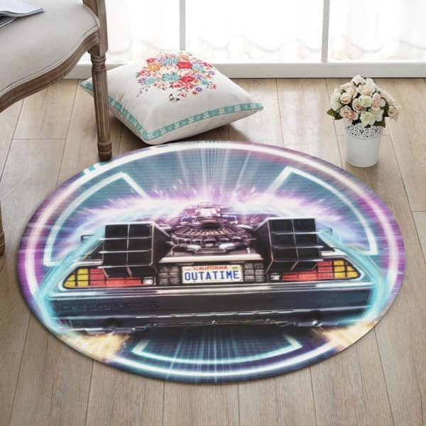 Btf Round Mat Back To The Future Marty Mcfly Delorean Dmc Bttf Round Floor Mat Room Rugs Carpet Outdoor Rug Washable Rugs