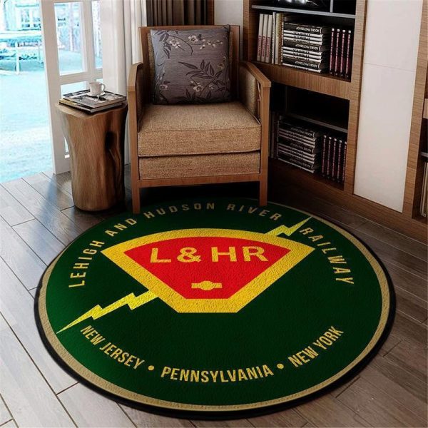 Lehigh Round Mat Lehigh & Hudson River Railway Round Floor Mat Room Rugs Carpet Outdoor Rug Washable Rugs