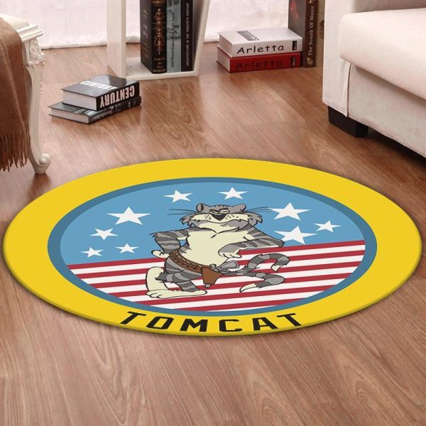 Topgun Round Mat Top Gun Round Floor Mat Room Rugs Carpet Outdoor Rug Washable Rugs - Image 2