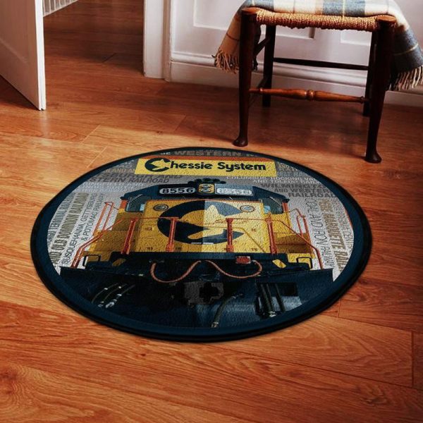 Chessie System Locomotive Rairoad Round Mat Round Floor Mat Room Rugs Carpet Outdoor Rug Washable Rugs - Image 2