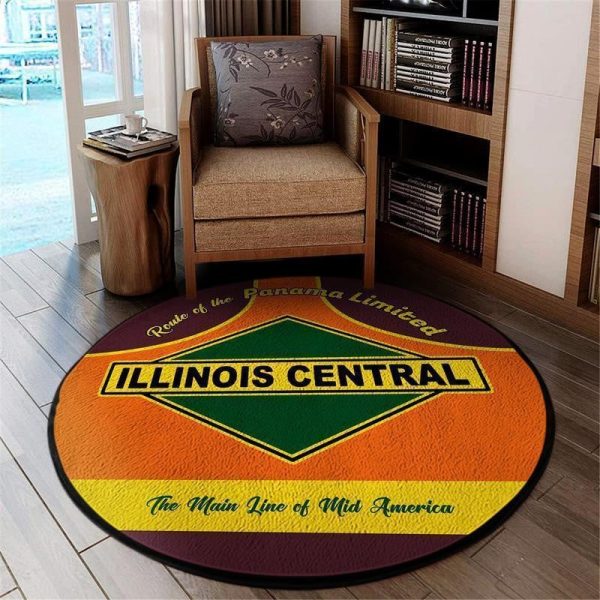 Illinois Round Mat Illinois Central Round Floor Mat Room Rugs Carpet Outdoor Rug Washable Rugs - Image 2