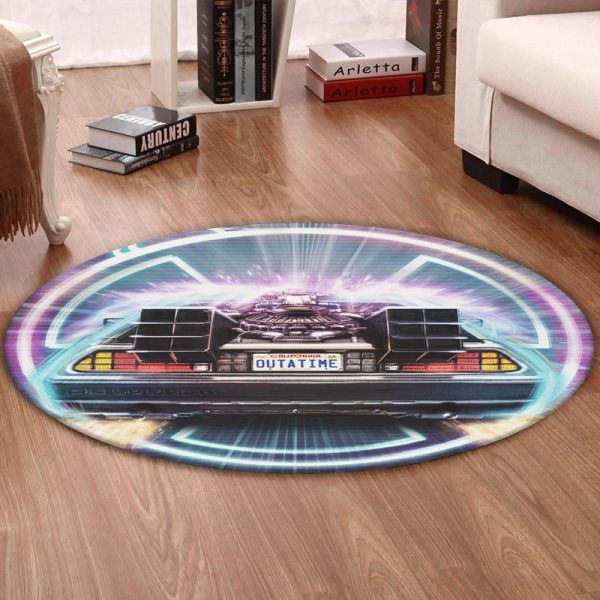 Btf Round Mat Back To The Future Marty Mcfly Delorean Dmc Bttf Round Floor Mat Room Rugs Carpet Outdoor Rug Washable Rugs - Image 2