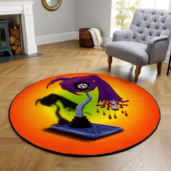 Zombie 8 Ball Shifter Hot Rod Round Mat Round Floor Mat Room Rugs Carpet Outdoor Rug Washable Rugs - Image 3