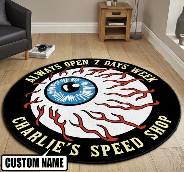 Personalized Hot Rod Eyes Round Mat Round Floor Mat Room Rugs Carpet Outdoor Rug Washable Rugs - Image 2