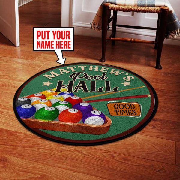 Personalized Pool Hall Living Room Round Mat Circle Rug - Image 3