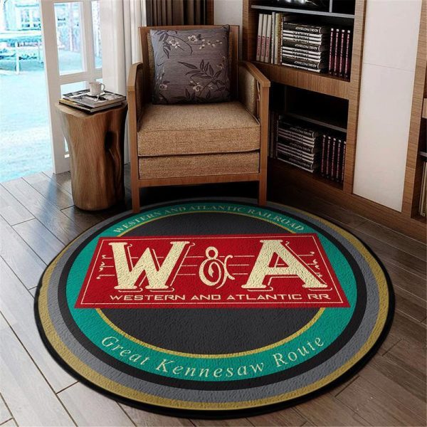 Warr Round Mat Western & Atlantic Railroad Round Floor Mat Room Rugs Carpet Outdoor Rug Washable Rugs - Image 2