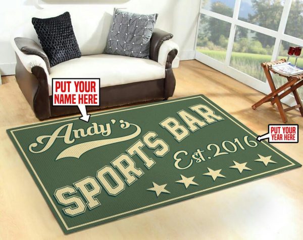 Personalized Sport Bar Area Rug Carpet