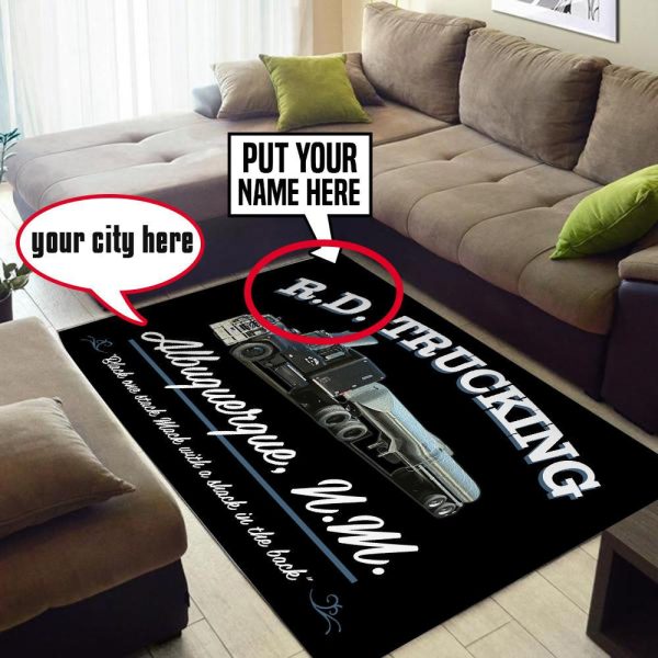 Personalized Convoy Rd Trucking Area Rug Carpet