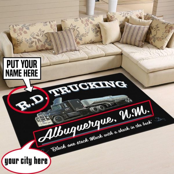 Personalized Convoy Rd Trucking Area Rug Carpet - Image 3