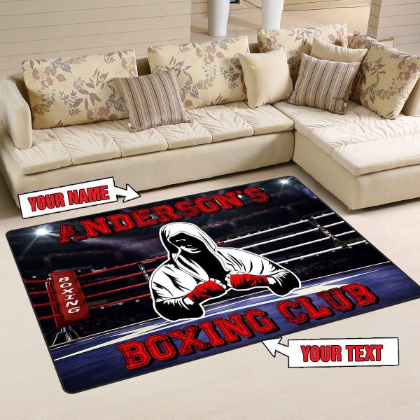 Personalized Boxing Ring Area Rug Washable Rugs Carpet Luxury Area Rug