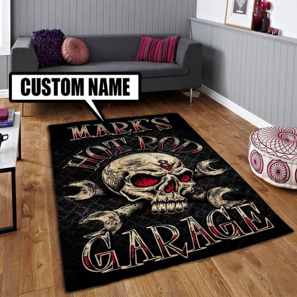 personalized hot rod garage rug 08013 Living Room Rugs, Bedroom Rugs, Kitchen Rugs - Image 3