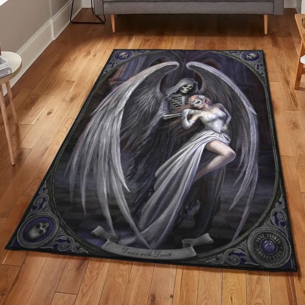 Skull Large Skull Tattoo Love Rug Rectangle Rugs Washable Area Rug Non-Slip Carpet For Living Room Bedroom