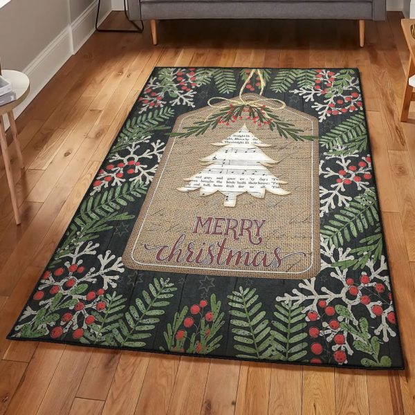 Christmas Modern Rugs Christmas Rug Rectangle Rugs Washable Area Rug Non-Slip Carpet For Living Room Bedroom