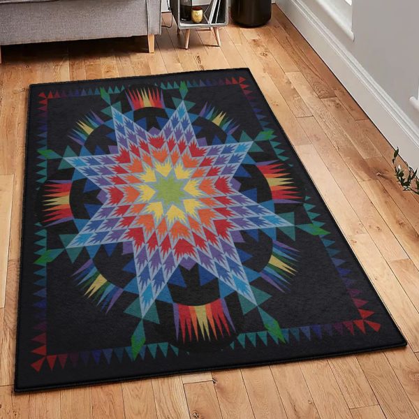 Space Large Star Rug Rectangle Rugs Washable Area Rug Non-Slip Carpet For Living Room Bedroom