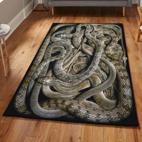 Snake Kitchen Rugs Snake Rug Rectangle Rugs Washable Area Rug Non-Slip Carpet For Living Room Bedroom