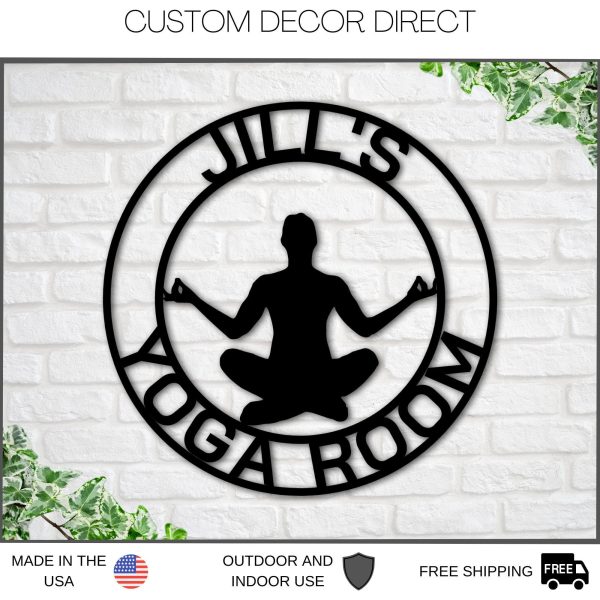 Custom Yoga Metal Sign, Personalized Yoga Sign, Yoga Studio Decor, Gif