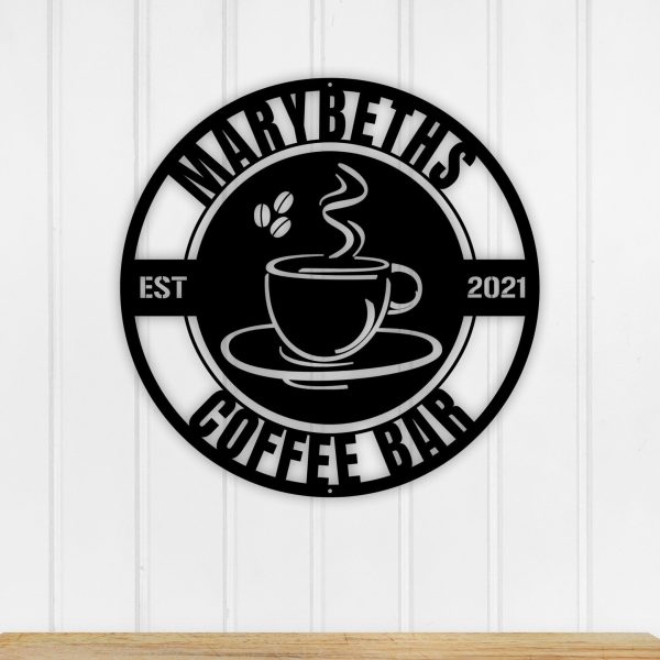 Personalized Coffee Bar Metal Sign, Coffee Bar Decor, Coffee Sign, Met