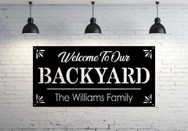 Personalized Backyard Sign Backyard Oasis Memories Metal Sign Welcome