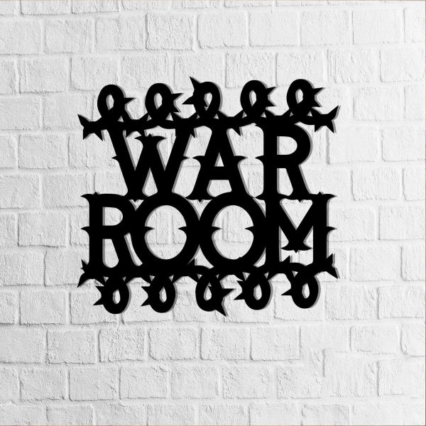 War Room Sign Plasma Cut steel Sign Cnc steel Art Prayer Inspirational