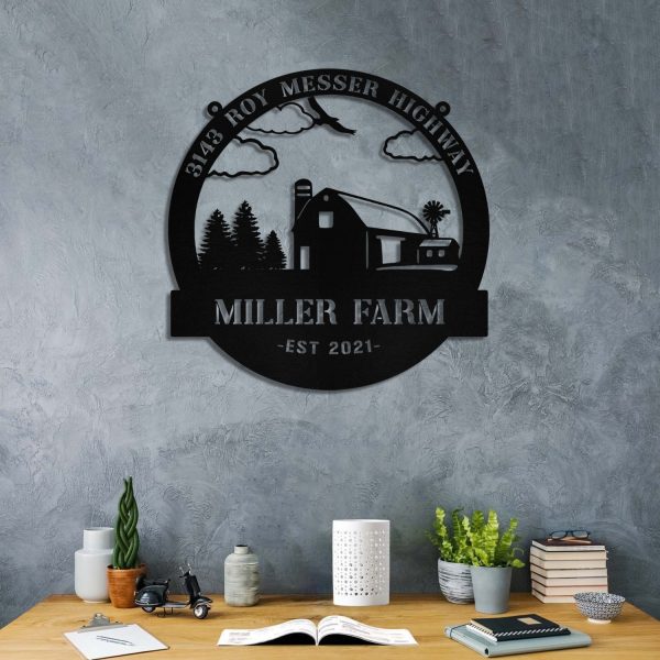 Personalized Metal Farm Sign Barn Monogram, Custom Farmhouse, Entry Ro - Image 3