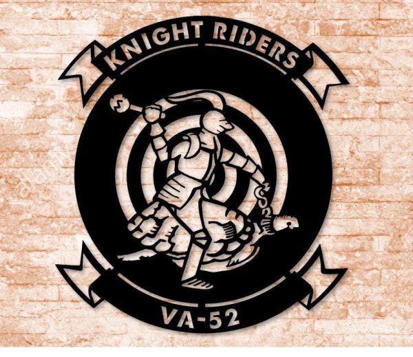 Va52 Knightriders Insignia Silhouette Metal Sign Cut Metal Sign Wall D