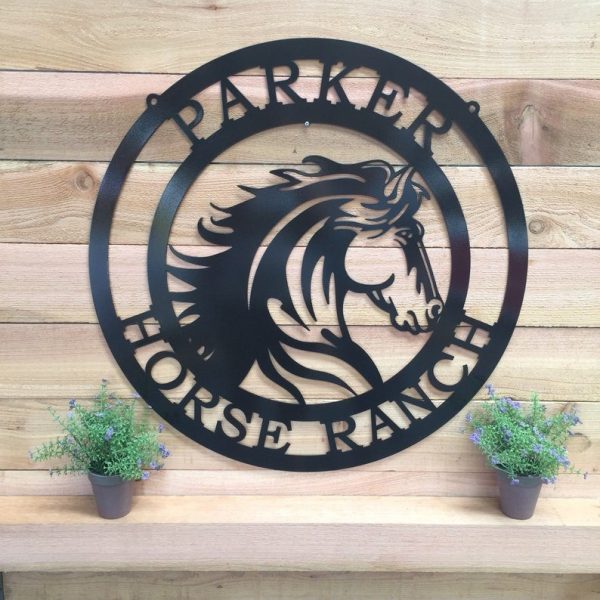 Majestic Horse Ranch Sign Custom Metal Entrance Sign Decorations