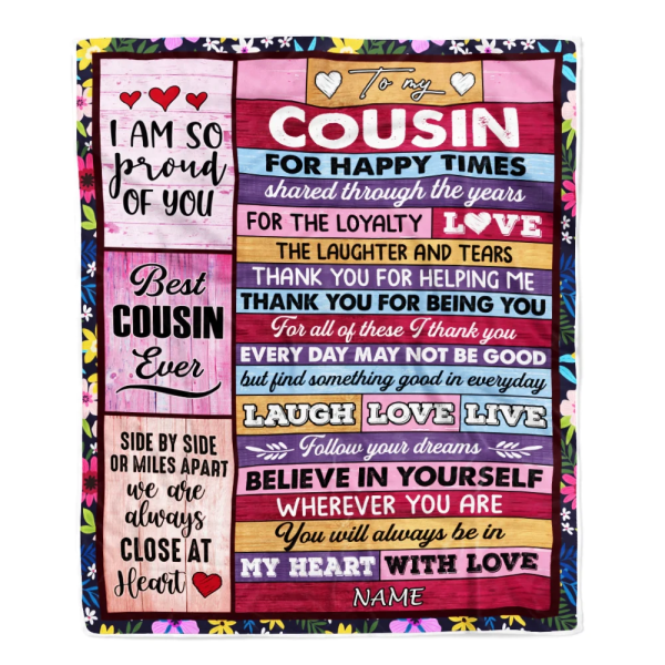 Personalized To My Cousin Blanket Wood Believe In Your Self Thank You - Image 2