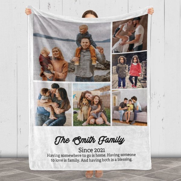 Personalized Family Blanket Photo Blanket Collage Customized Blanket B - Image 3