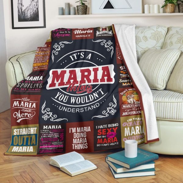 I'm Maria Doing Maria Things Fleece Blanket Personalized Name Fleece B