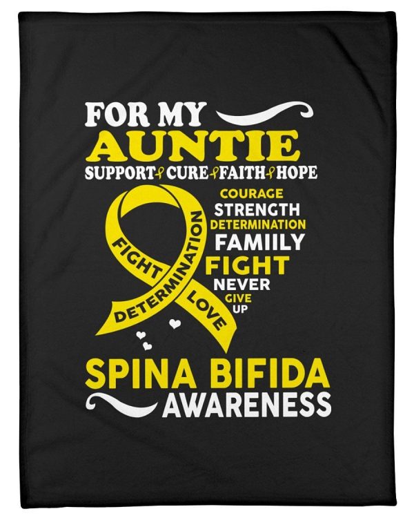 For My Auntie Support Cure Faith Hope Spina Bifida Awareness Fleece Bl