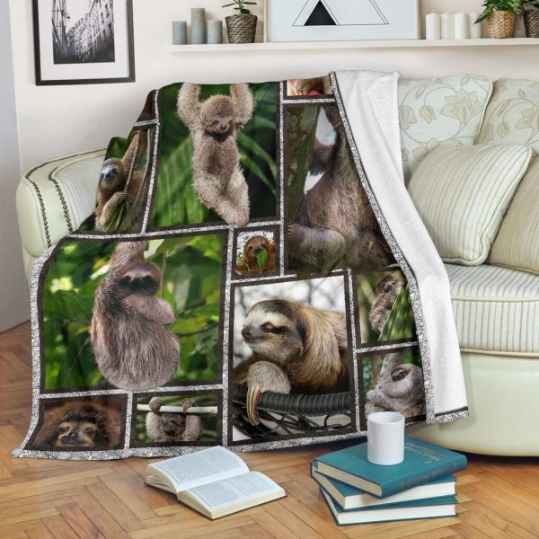 3d Sloth Sloths Funny Cute Animal Lover Gift Fleece Blanket - Image 2