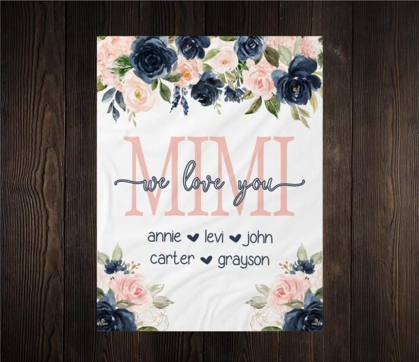 Gift For Mimi We Love You Custom Design Fleece Blanket - Image 2