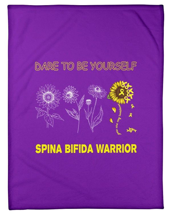 Dare To Be Yourself Spina Bifida Warrior Fleece Blanket - Image 3