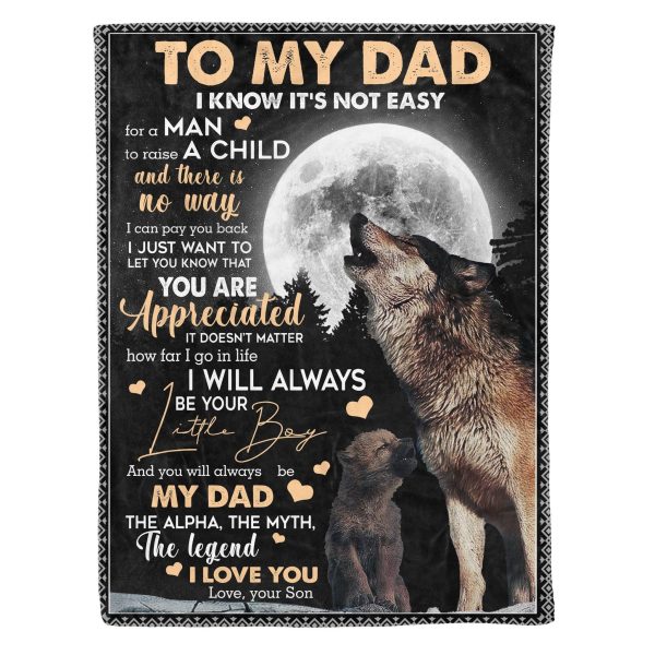 I Know It's Not Easy Full Moon Howling Wolf Soft Fleece Blanket Gift - Image 4