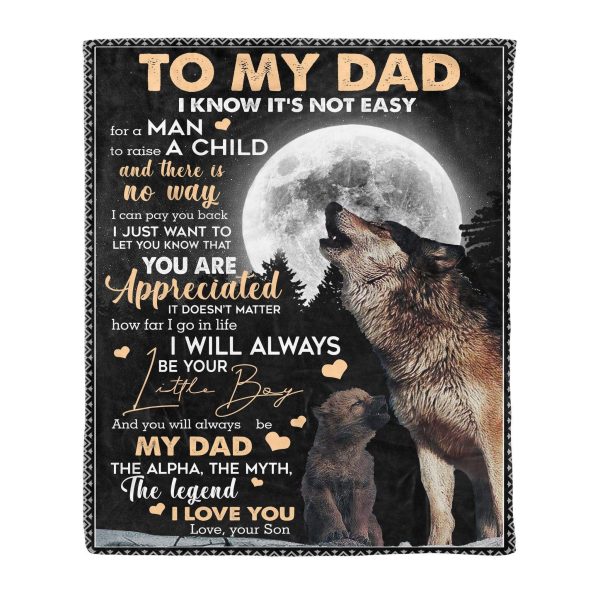 I Know It's Not Easy Full Moon Howling Wolf Soft Fleece Blanket Gift - Image 5