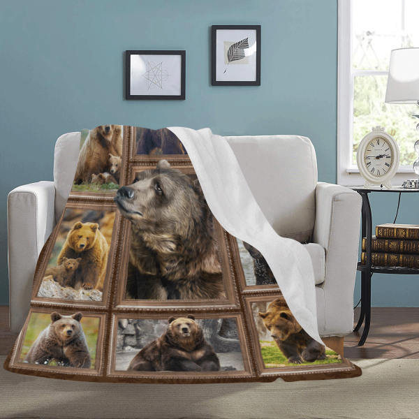 3d Brown Bear Wild Animals Fleece Blanket - Image 3