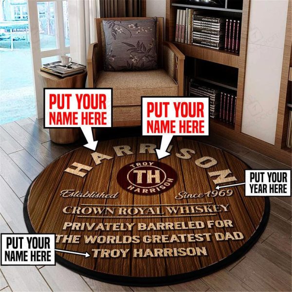 Personalized Whiskey Bar Living Room Round Mat Circle Rug