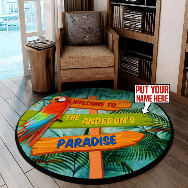 Personalized Beach Bar Living Room Round Mat Circle Rug