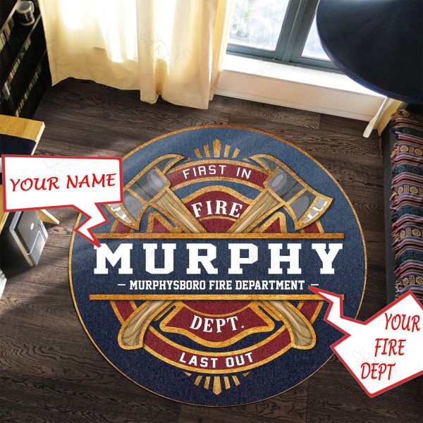 Personalized Firefighter Brotherhood Living Room Round Mat Circle Rug